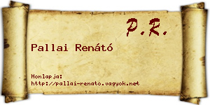 Pallai Renátó névjegykártya